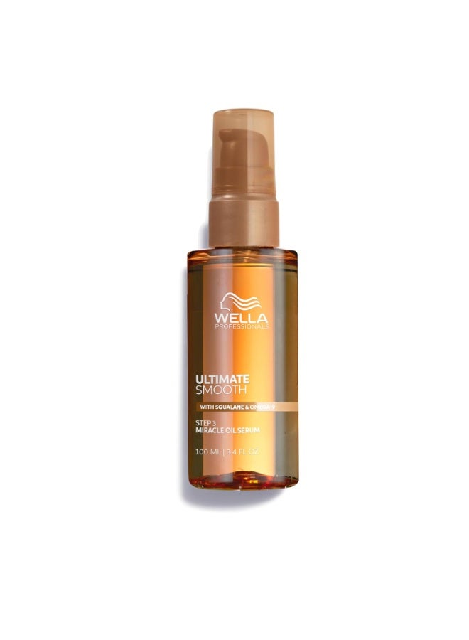 ULTIMATE SMOOTH Miracle Oil Serum for Dry, Dull & Frizzy Hair | Nourishes, Smooths & Adds a Silky Shine | With Squalane & Omega 9 | Heat Protectant | Color Safe