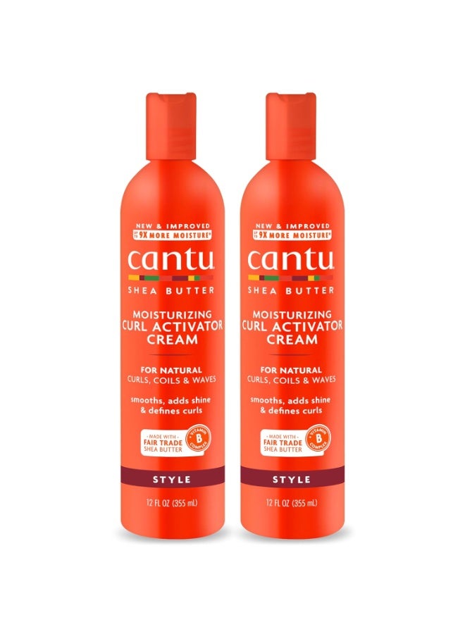 Moisturizing Curl Activator Cream for Natural Hair with Pure Shea Butter, 12 fl oz (Pack of 2)