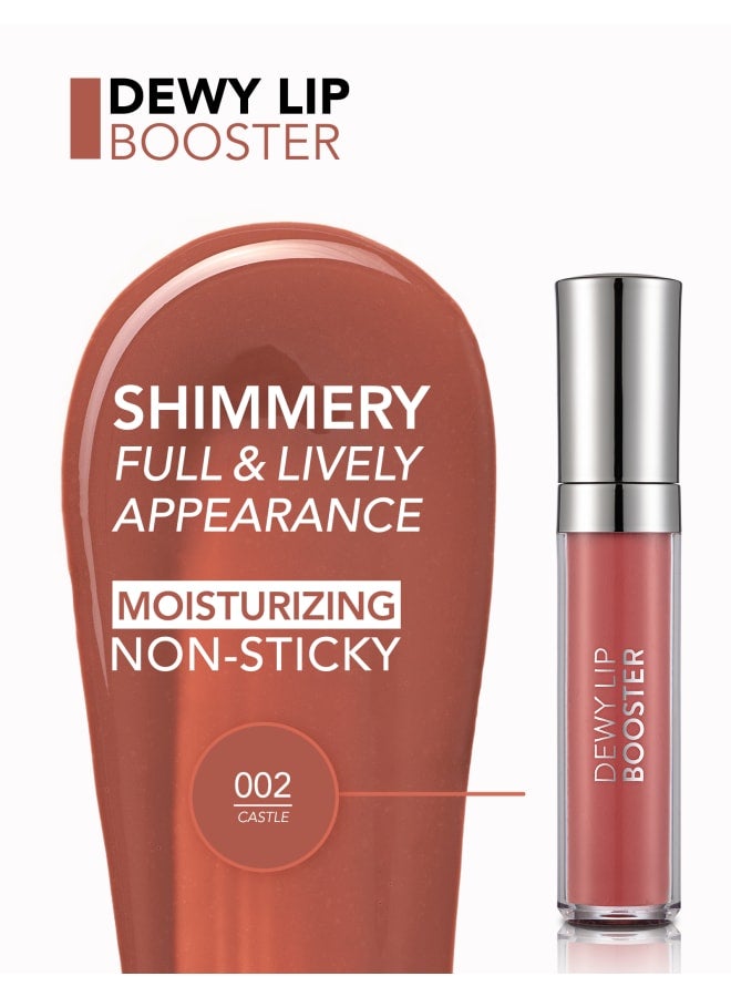 Dewy Lip Booster – 002 Castle – Plumping Look Lip Gloss, Shiny Wet Finish, Moisturizing Feel, Non-Sticky Comfort 002-CASTLE - image 5