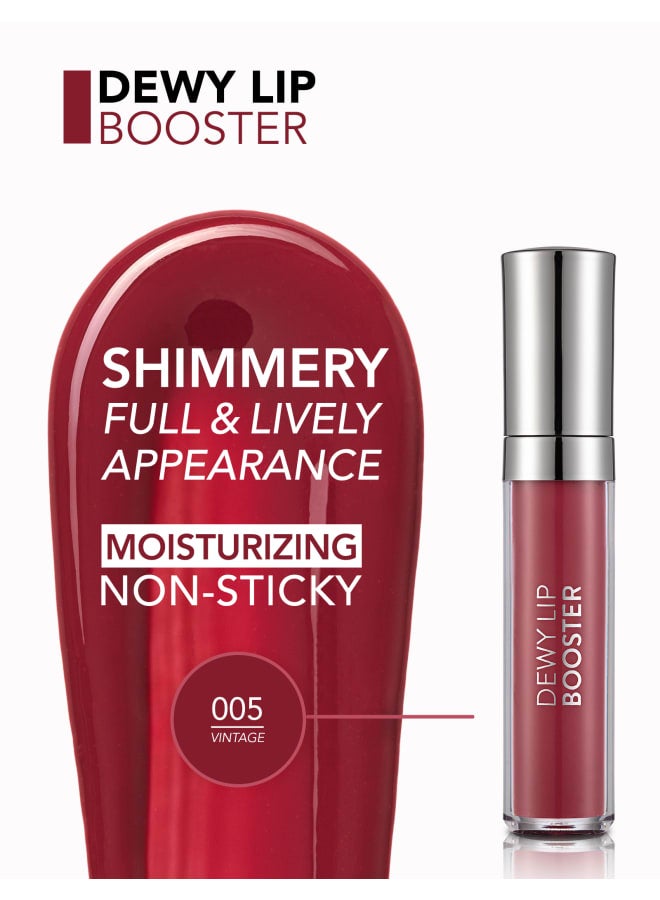 Dewy Lip Booster – 005 Vintage – Plumping Look Lip Gloss, Shiny Wet Finish, Moisturizing Feel, Non-Sticky Comfort 005-VINTAGE - image 6