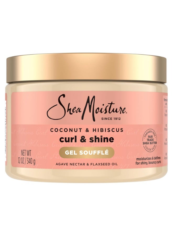 SheaMoisture Curling Gel Souffle for Thick, Curly Hair Coconut , Hibiscus to Moisturize and Protect Hair 12 oz 12 oz