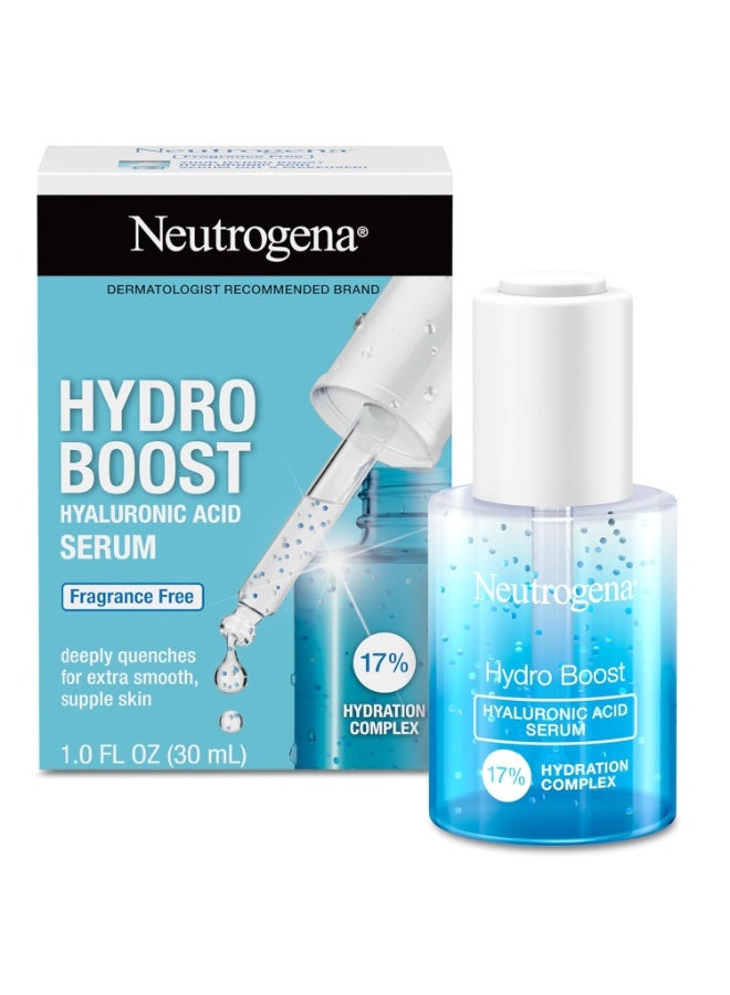 Neutrogena Hydro Boost Hyaluronic Acid Serum For Face, Lightweight Daily Hydrating Serum To Revive Dry Skin, Oil-Free, Non-Comedogenic, Fragrance Free, 1 oz 1 ozFluid Ounce