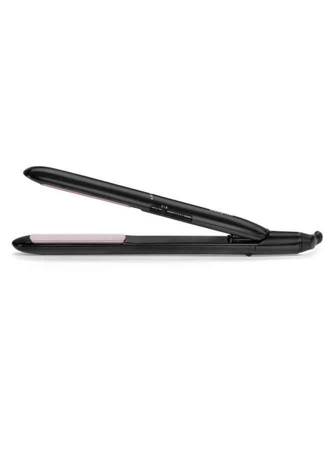 Smooth Ceramic Hair Straightener with 200°C High Heat, Fast Heat-Up, Lightweight Design, Floating Plates for Sleek and Shiny Styling – For All Hair Types - ST241SDE black