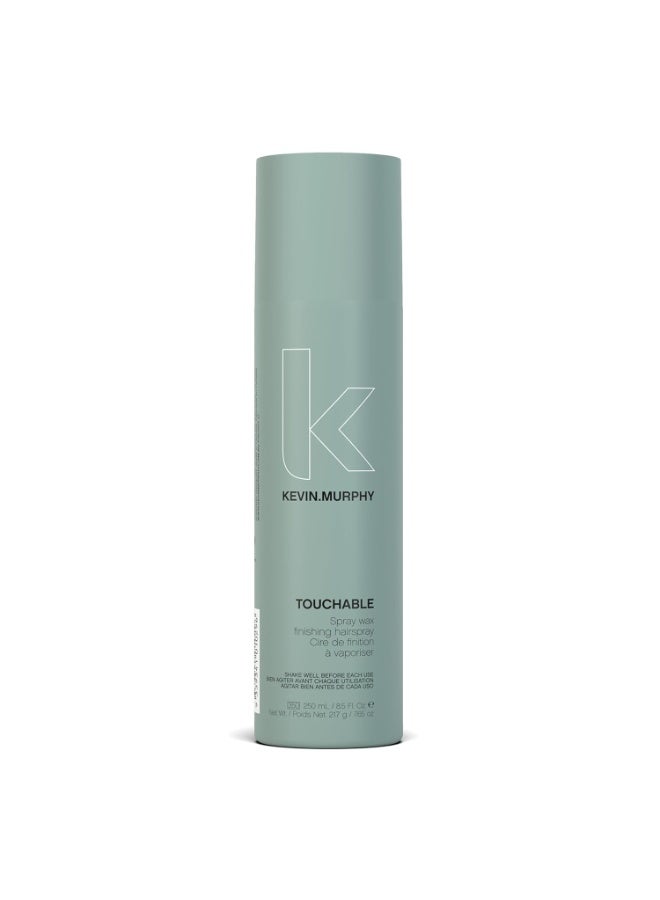 TOUCHABLE - Spray Wax Finishing Hair Spray - For All Hair Types - Hair Styling for Texture & Hold - Long Lasting - With Milk Thistle & Carrot Seed Oil 250 mL / 8.5 fl oz