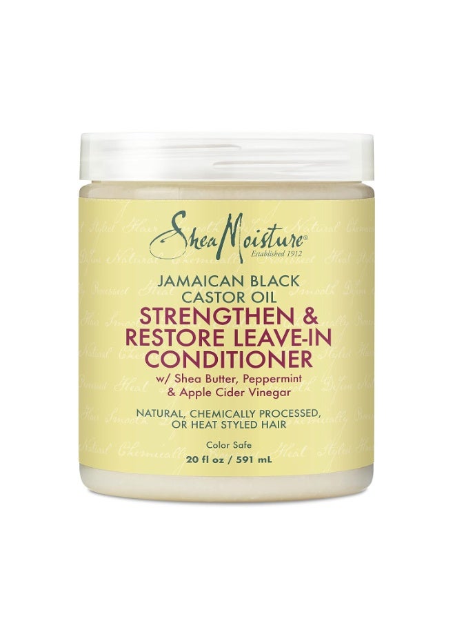 SheaMoisture Leave In Conditioner Conditioner For Hair Jamaican Black Castor Oil To Soften and Detangle Hair 20 oz 20 fl oz