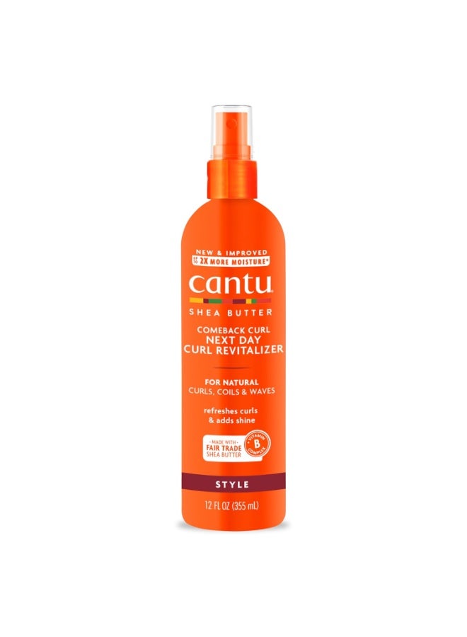 Cantu Comeback Curl Next Day Curl Revitalizer Mist with Shea Butter for Natural Hair, 12 fl oz 12 fl oz