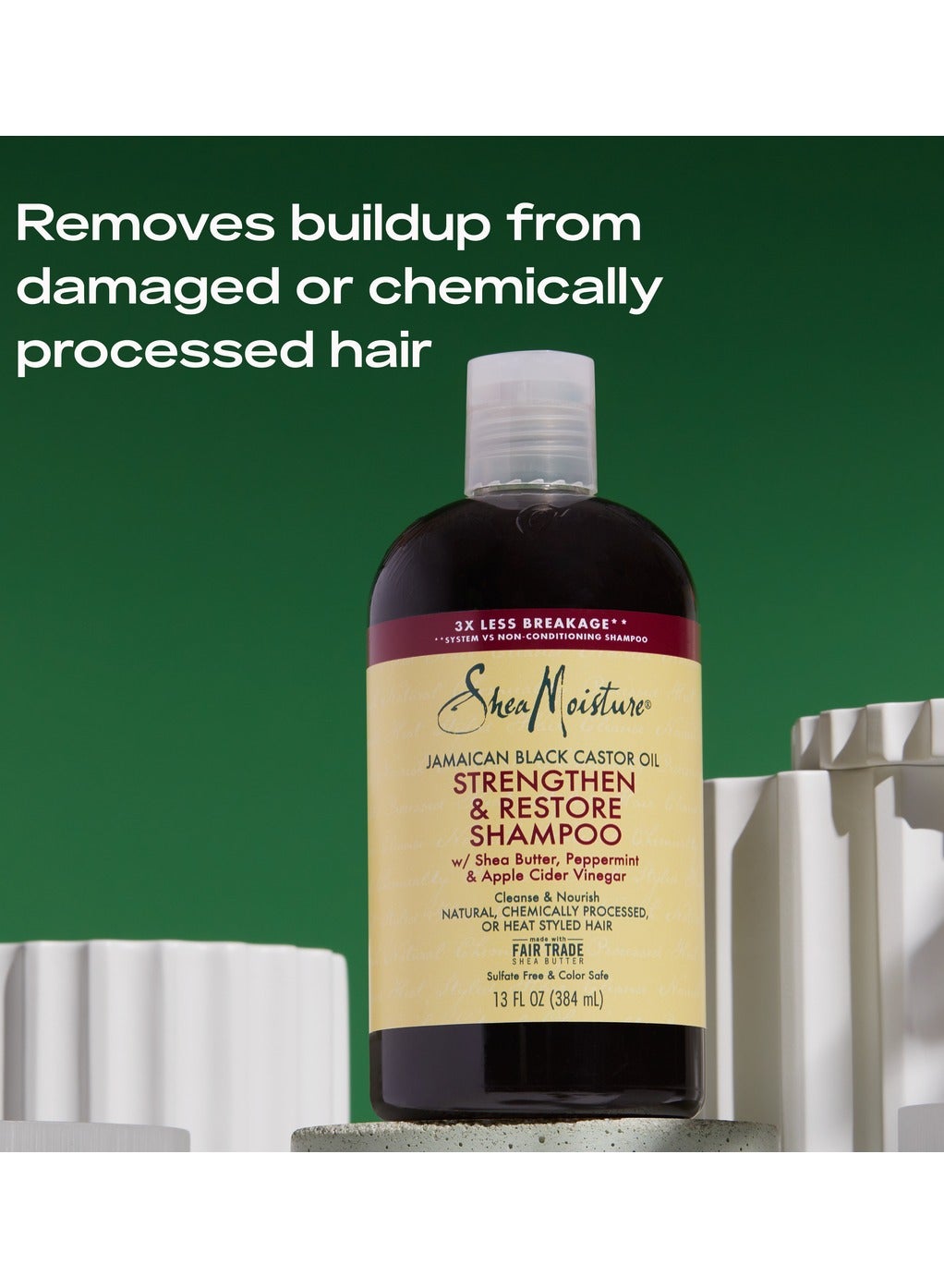 Strengthen And Restore Shampoo With Pure Jamaican Black Castor Oil For Damaged Hair 384ml 384ml - image 3