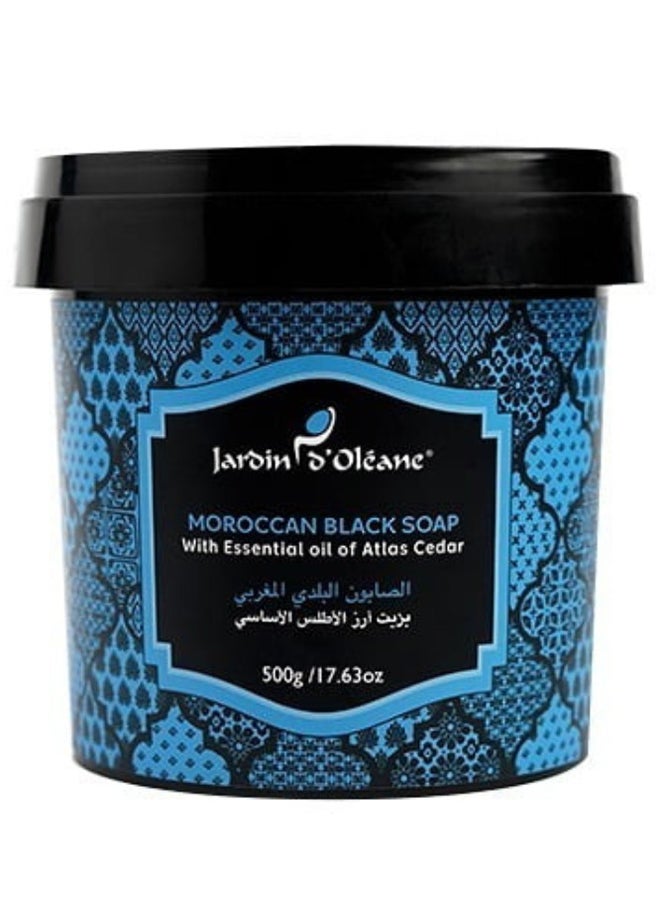Moroccan Black Soap With Atlas Cedar Essential Oil – 500grams