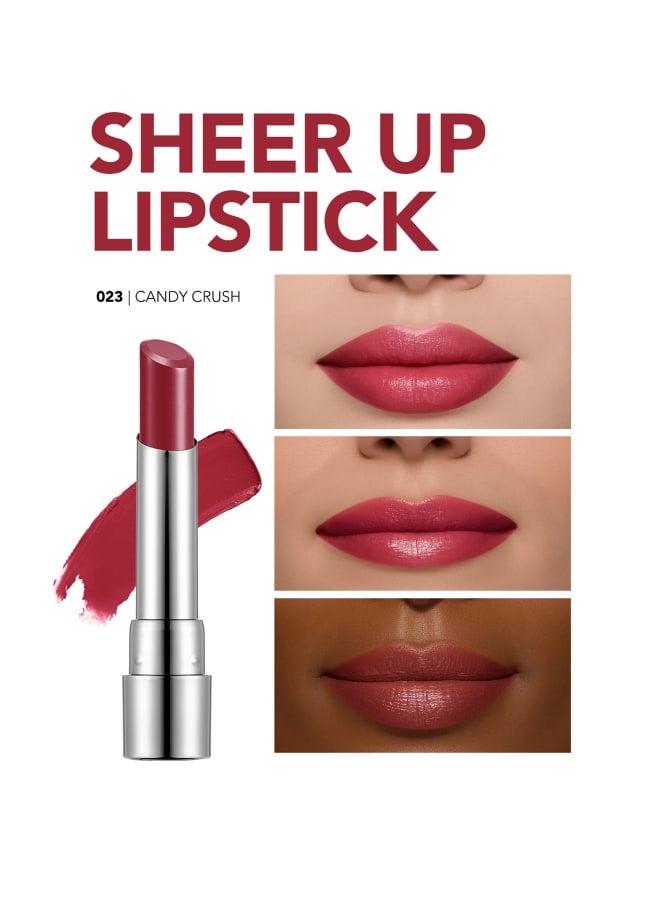 Sheer Up Lipstick – 023 Candy Crush – Semi-Transparent Moisturizing Lipstick, Glossy Color Finish, Oil-Enriched Smoothing Texture 023-CANDY CRUSH - image 6