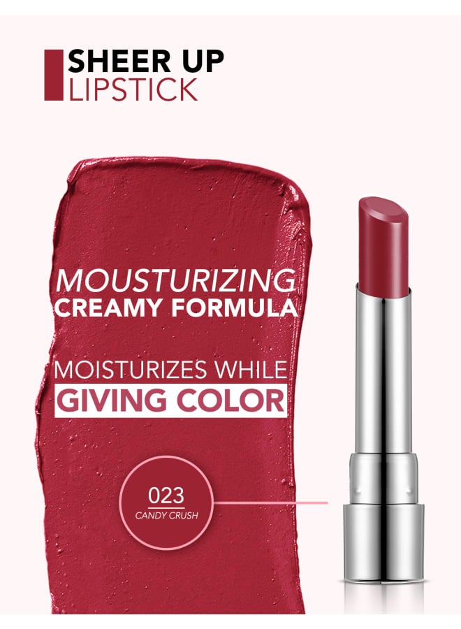 Sheer Up Lipstick – 023 Candy Crush – Semi-Transparent Moisturizing Lipstick, Glossy Color Finish, Oil-Enriched Smoothing Texture 023-CANDY CRUSH - image 7