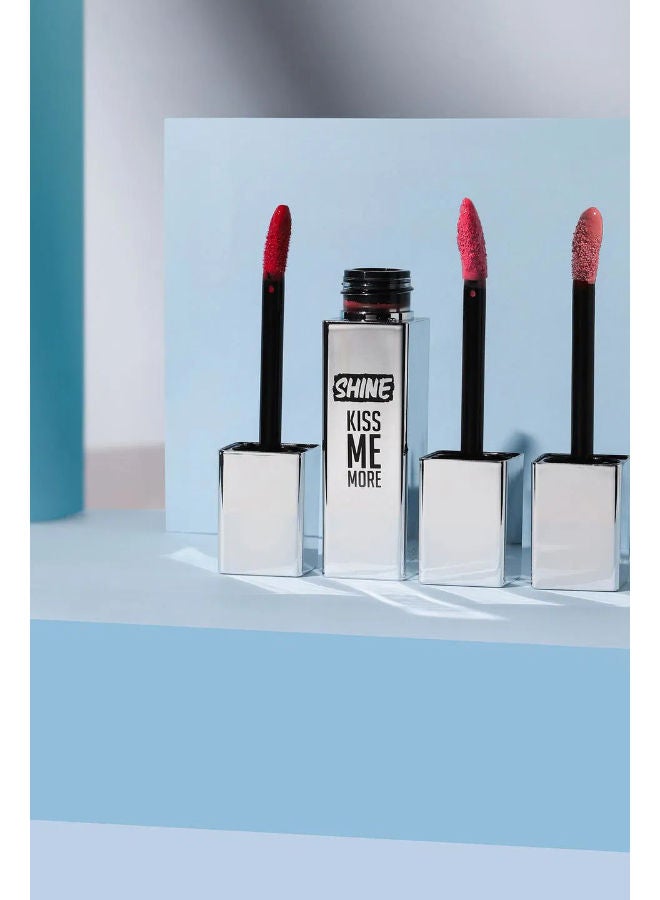 Shine Kiss Me More Long-Lasting & Shiny Finish Liquid Lipstick 001 Home Office Day - image 6