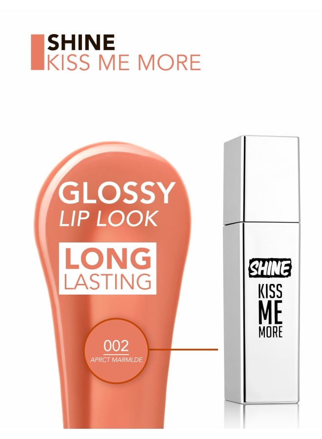 Shine Kiss Me More Liquid Lipstick – 002 Apricot Marmalade – High-Shine Liquid Lipstick, High Pigment, Smooth Comfortable Wear, Long-Lasting Glossy Finish 002-APRCT MARMLDE - image 6