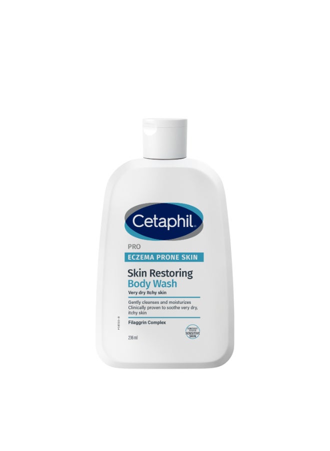 PRO Eczema Prone Skin Soothing Body And Face Wash, For Itch Prone Skin, With Niacinamide And Shea Butter, Vegan Friendly White 236ml