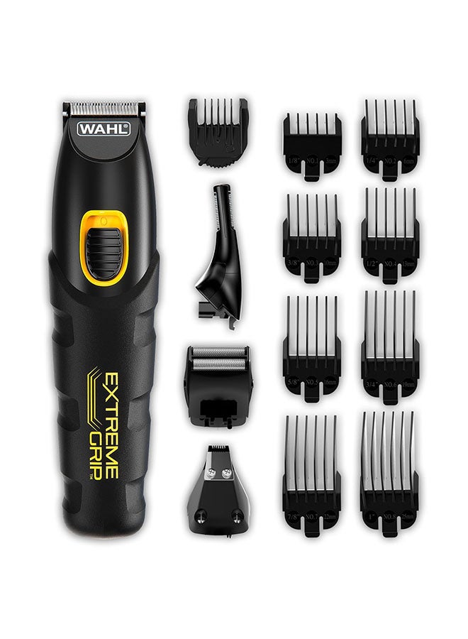 Extreme Grip 7-In-1 Multi-Grooming Trimmer For Men | High-Performance Stainless-Steel Blades | 12 Guide Combs With Adjustable Lengths (0.5Mm-11Mm) | 120 Min Runtime - 09893-417 black