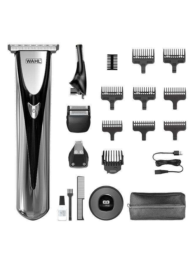 Elite 8In1 Multigroomer, Full Body Trimming, Washable Blade Heads, Nose Trimming, Ear Hair Removal, Long Life Battery, Perfect For Him - 3026318 silver