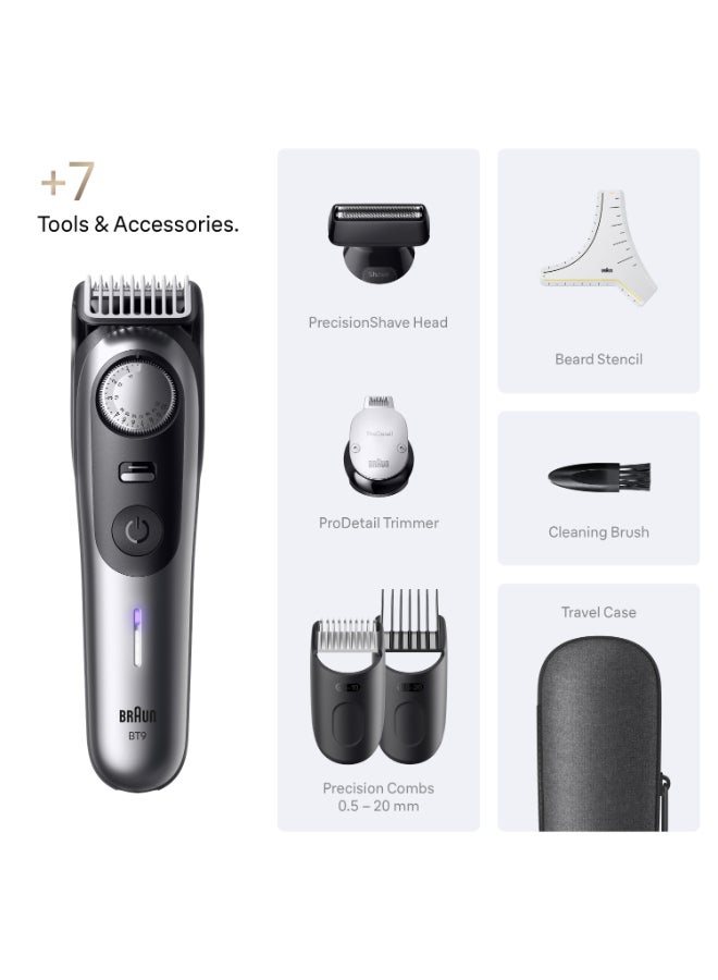 Braun Beard Trimmer Series 9, +7 Barbering Tools, 50 Lengths, ProBlade, BT9520 black - image 7