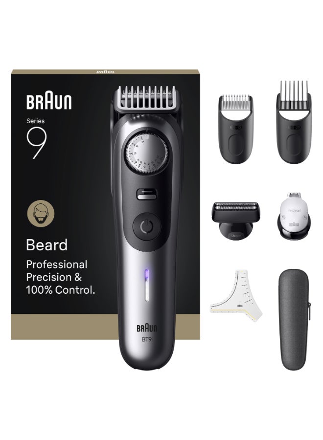 Braun Beard Trimmer Series 9, +7 Barbering Tools, 50 Lengths, ProBlade, BT9520 black