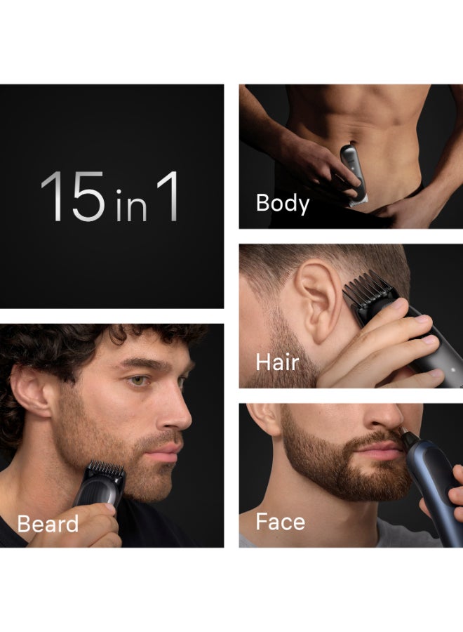 All-in-One Series 7, 15in1 Grooming Kit, Charging Stand, ProBlade, AIO7580 Metallic Dark Blue - image 3