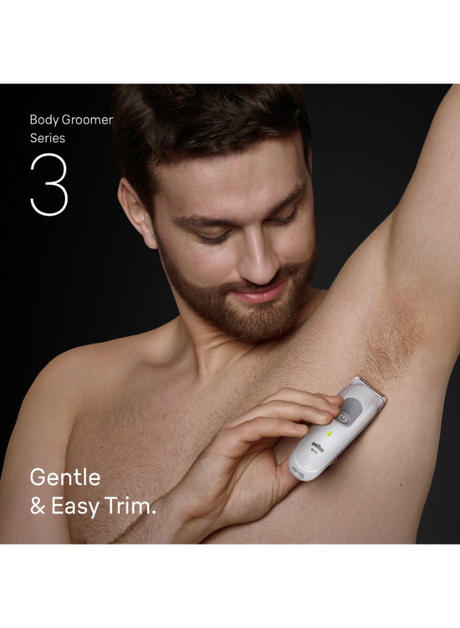 Braun Body Groomer Series 3, +3 Grooming Tools, Groom & Trim Hair, BG3530 Metallic White - image 2