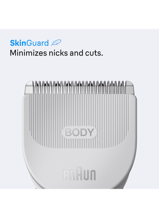 Braun Body Groomer Series 3, +3 Grooming Tools, Groom & Trim Hair, BG3530 Metallic White - image 3