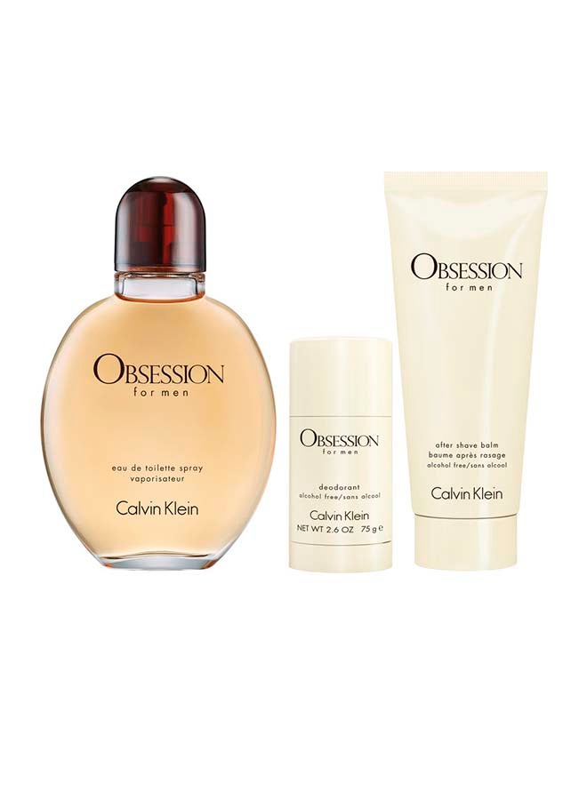 Obsession Eau de Toilette for Men Trio Gift Set 125ml + 100ml + 75g 300ml