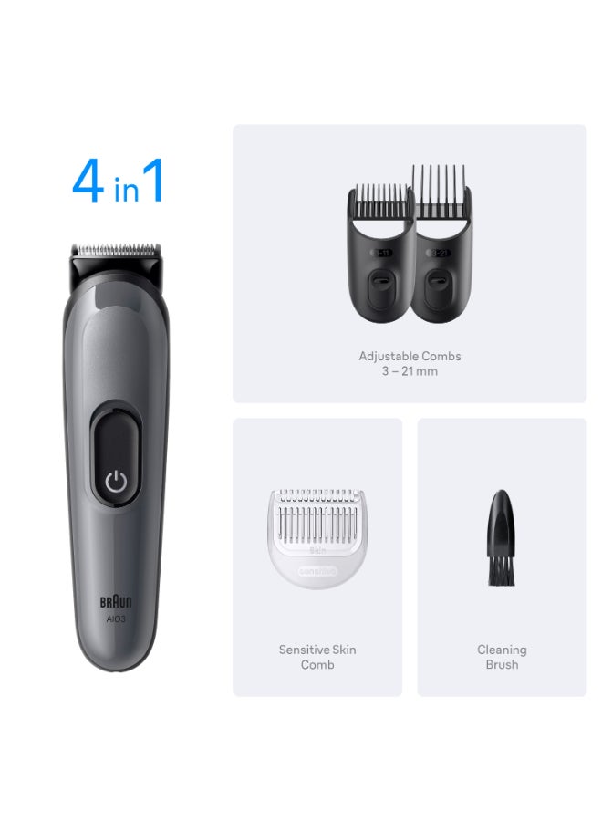Braun All-in-One Series 3, 4in1 Grooming Kit, Ultra Sharp Blade, 14 Lengths, AIO3500 - image 6