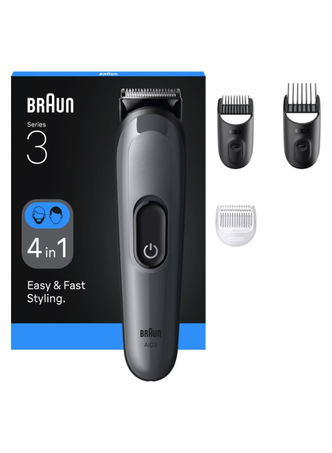 Braun All-in-One Series 3, 4in1 Grooming Kit, Ultra Sharp Blade, 14 Lengths, AIO3500