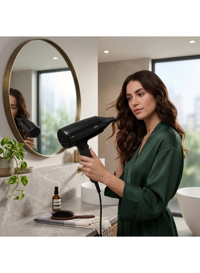 Hair Dryer 2000 W, 3 Temp and 2 Speed Settings, Concentrator Nozzle, Pivot Cord Guard, Cleaning Brush BRHD200SDE Black black - image 10