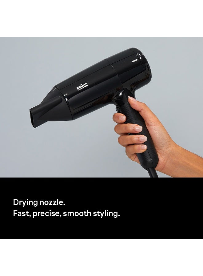 Hair Dryer 2000 W, 3 Temp and 2 Speed Settings, Concentrator Nozzle, Pivot Cord Guard, Cleaning Brush BRHD200SDE Black black - image 4