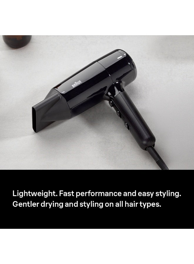 Hair Dryer 2000 W, 3 Temp and 2 Speed Settings, Concentrator Nozzle, Pivot Cord Guard, Cleaning Brush BRHD200SDE Black black - image 6