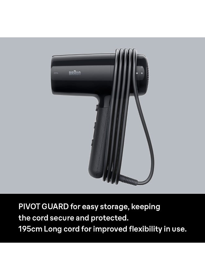 Hair Dryer 2000 W, 3 Temp and 2 Speed Settings, Concentrator Nozzle, Pivot Cord Guard, Cleaning Brush BRHD200SDE Black black - image 7