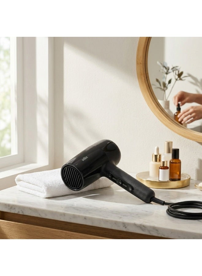 Hair Dryer 2000 W, 3 Temp and 2 Speed Settings, Concentrator Nozzle, Pivot Cord Guard, Cleaning Brush BRHD200SDE Black black - image 9