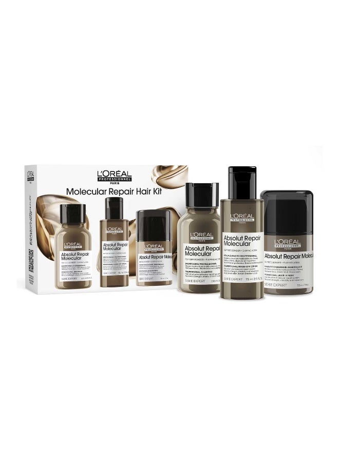 Serie Expert Absolute Repair Molecule Mini Duo Kit​ : Shampoo + Serum+ Mask 100+75+50ml