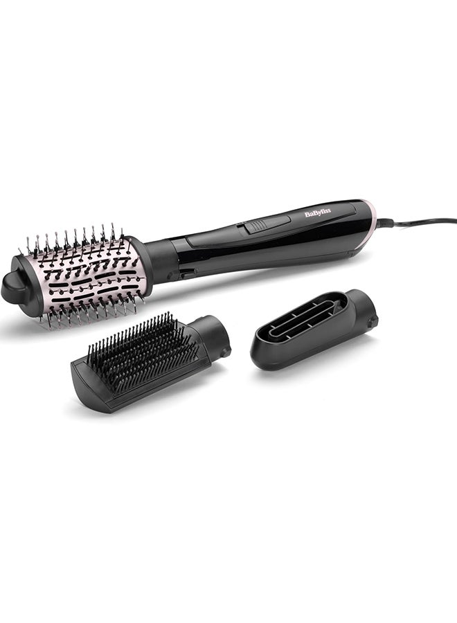 Air Style Smooth, 3-in-1 Hot Air Brush, Ideal for Blow Drying, Straightening, and Creating Volume ,Professional Styling Tool, 2 Temperature Settings Black