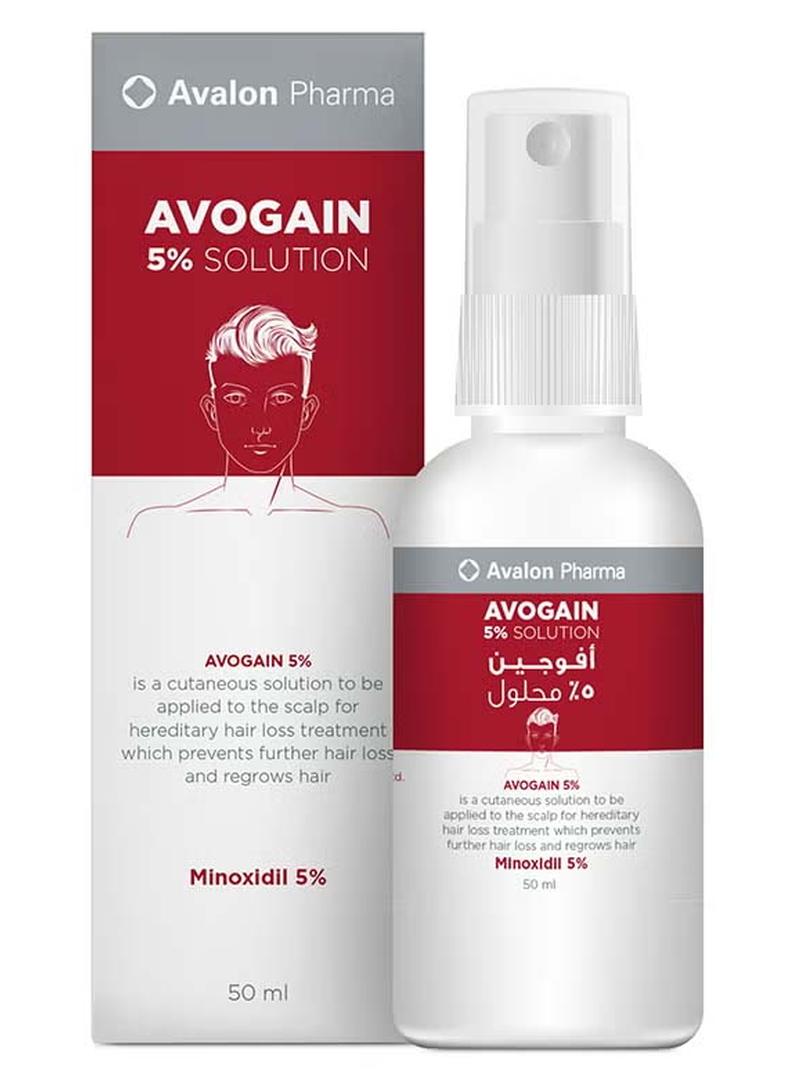 Avogain 5% Spray Solution 50 ml – Avalon Pharma Men’s Topical Hair Loss Treatment with Minoxidil for Alopecia & Hair-Regrowth 50ml