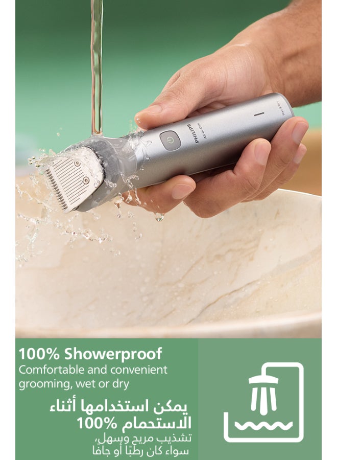 All-in-One Trimmer MG5932/15 | 11-in-1 Face, Hair & Body Grooming | Self-Sharpening Blades | 120min Cordless | Showerproof | USB-A Charging | Pouch Included Light Grey - image 10