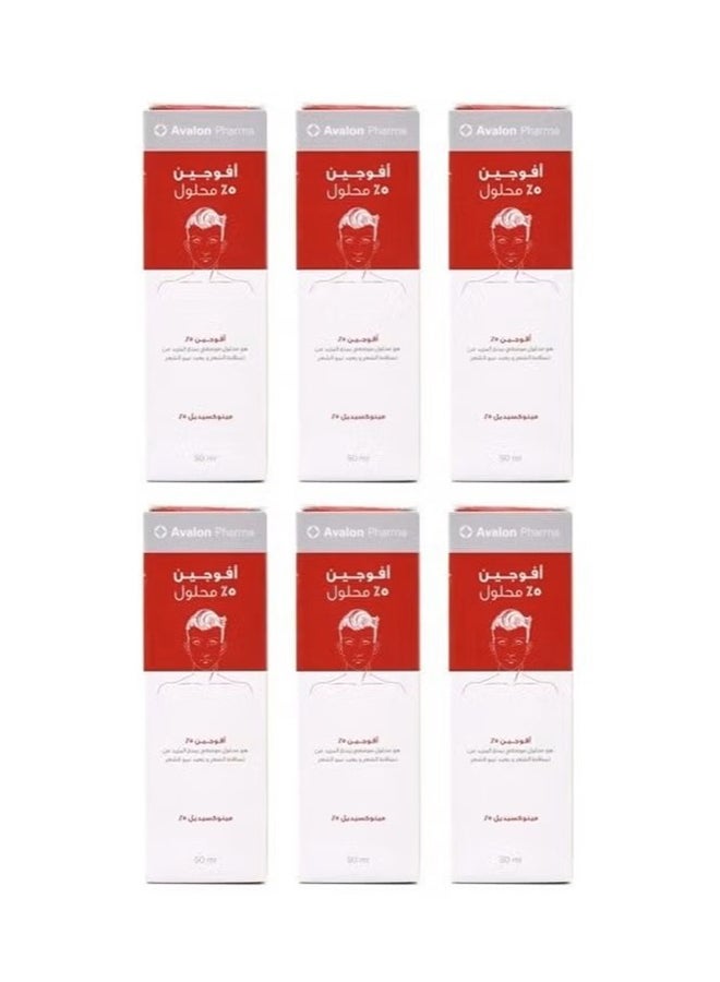 Avogain 5 Percent Minoxidil Solution For Hair Loss 6 Packs 6 Months Multicolour 6None 6ml