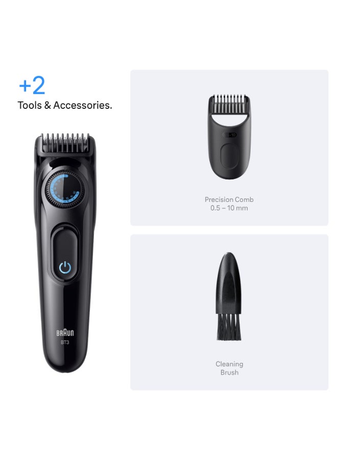 Braun Beard Trimmer Series 3, +2 Styling Tool, 20 Lengths, BT3500 Black - image 7