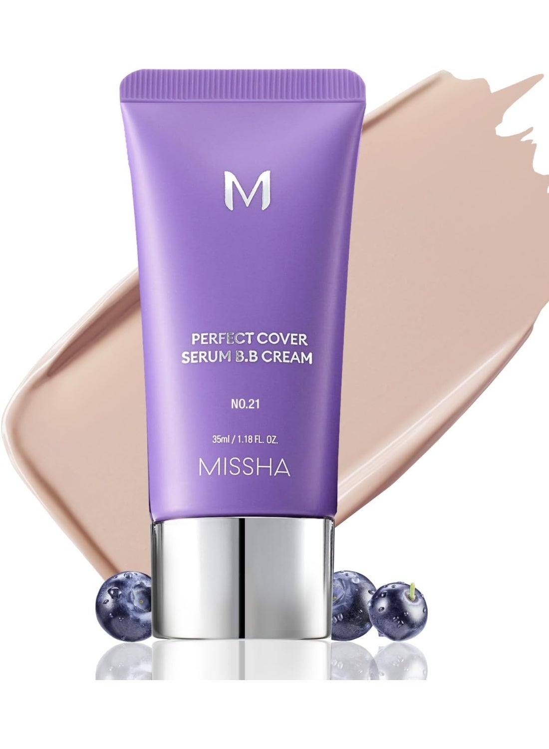 Missha, Perfect Cover Serum B.B Cream, No 21 Light Beige, 1.18 fl oz (35 ml) Light Beige