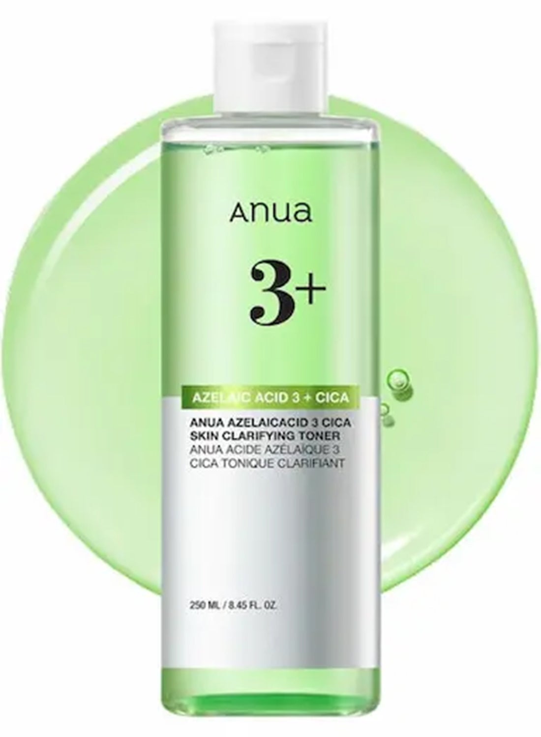 Anua Azelaic Acid 3 CICA Skin Claryfing Toner, Soothing & Clear Care, with Salicylic Acid & Azelaic Acid, Sebum & Spot Care, Suitable for Sensitive Skin, Korean Skin Care (250ml / 8.45 fl.oz.)