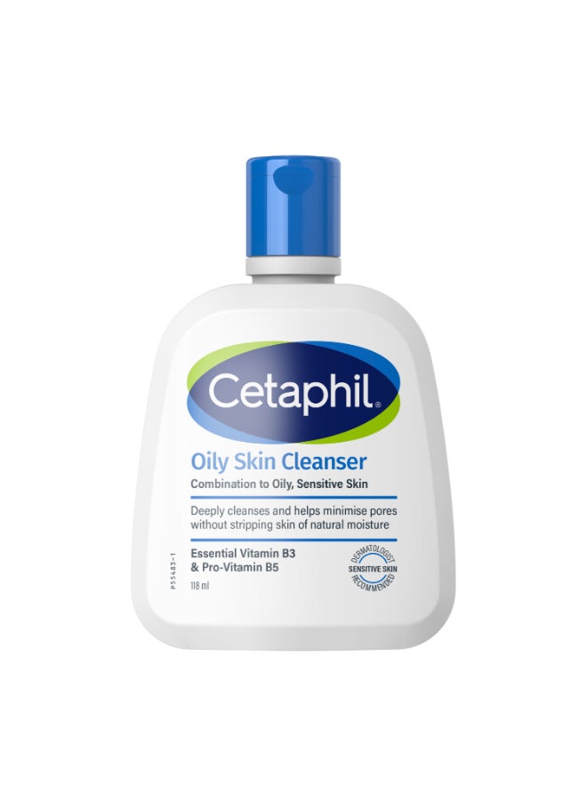 Oily Skin Cleanser Face And Body Wash  Combination to Oily and Sensitive Skin,  With Niacinamide , Unscented, Soap Free, Hypoallergenic, 118ml Transparent