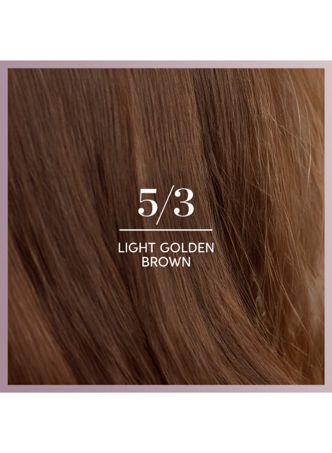 Koleston Deluxe - 0% Ammonia, 100% Grey Coverage, with Hyaluronic Acid, Up to 8 weeks long-lasting & shinier* color – 5/3 Light Golden Brown Packaging may vary 5.3 Light Golden Brown 152ml - image 2