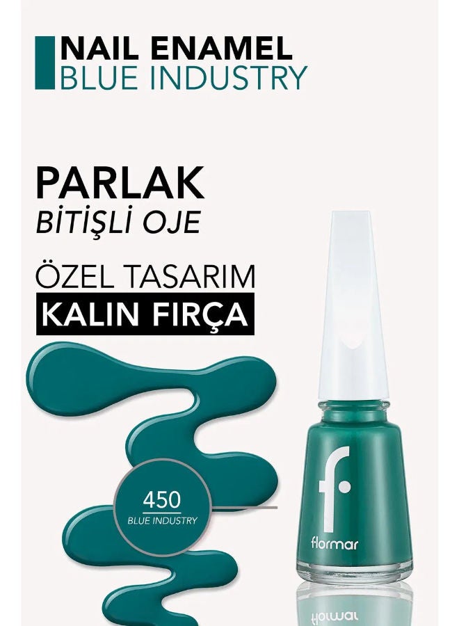 Nail Enamel High Pigment & Shiny Finish Nail Polish 450 Blue Industry - image 4