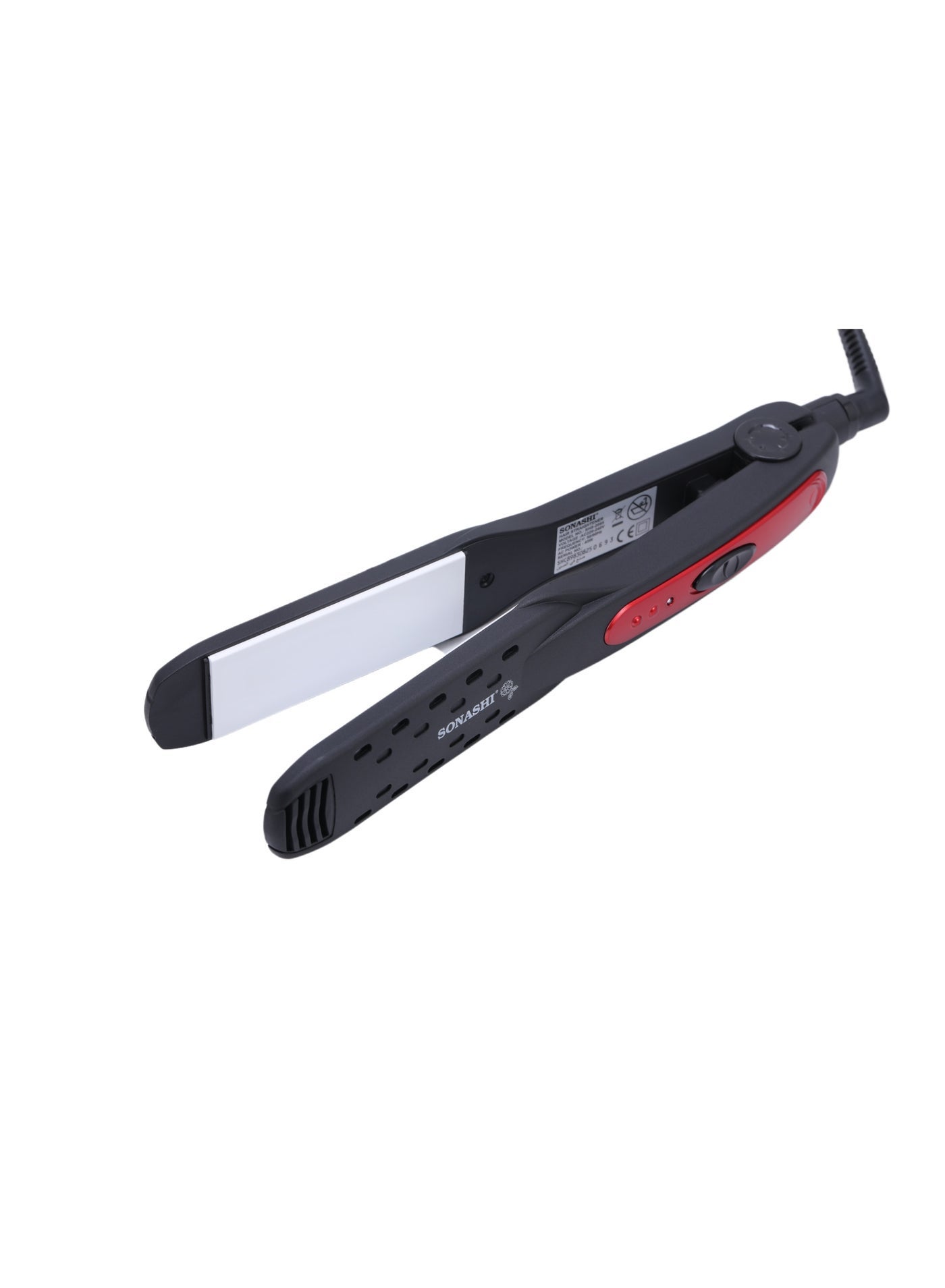 Hair Straightener | 45W Ceramic Coated Plates for Smooth Styling | LED Light Indicator | Cut-Off Temperature Control | Anti-Slip Handle with Lock | 220–240V, 50/60Hz | Personal Care Appliance | SHS-2095 Black/Red - image 2
