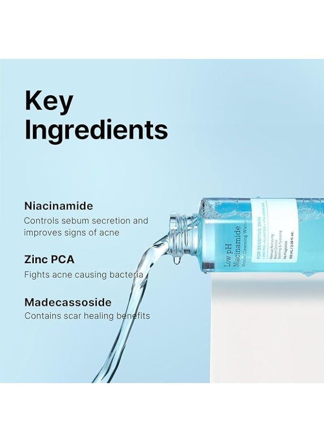Low pH Niacinamide Micellar Cleansing Water for Sensitive Skin - 100ml - image 3