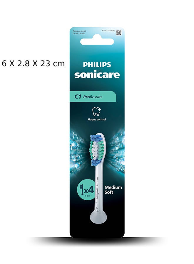 Philips Sonicare C1 ProResults sonic toothbrush heads, Medium Soft. Includes 4 Brush Heads, white colour. white - image 2
