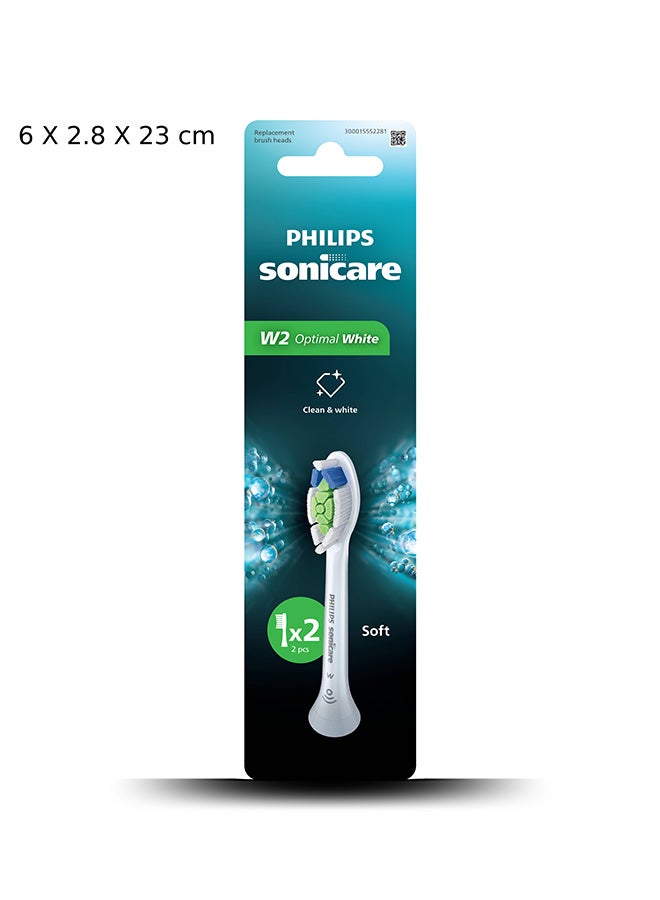 Philips Sonicare W2 Optimal White sonic toothbrush heads, Medium Soft. Includes 2 Brush Heads, white colour. white 30 Gram - image 2