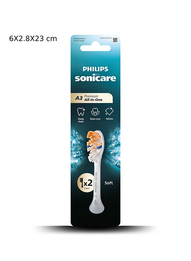 Philips Sonicare A3 All in One sonic toothbrush heads, Soft. Includes 2 Brush Heads, white colour. white 30 Gram - image 4