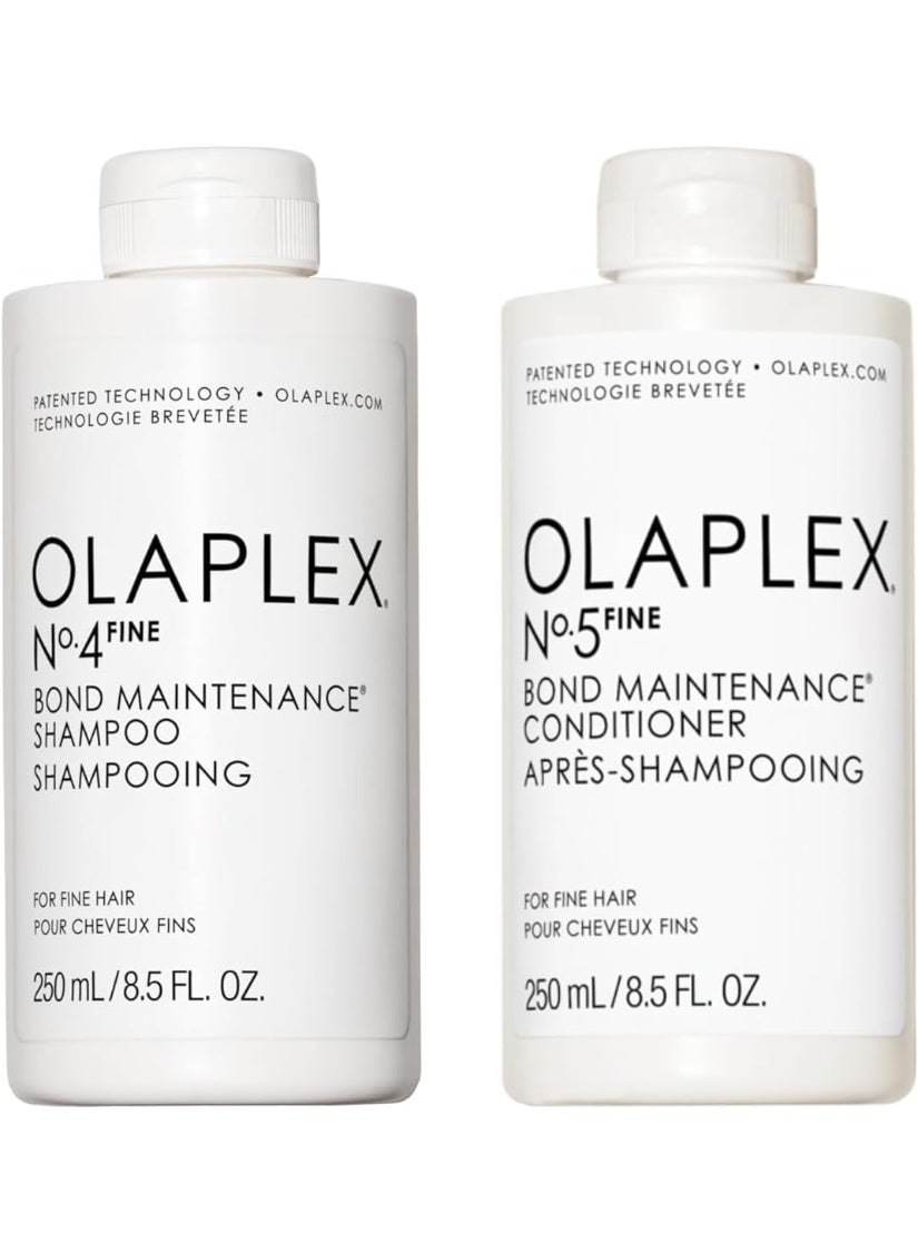 No.4 FINE Bond Maintenance Shampoo and No.5 5FINE Bond Maintenance Conditioner Bundle, for Fine Hair, 250ml Each