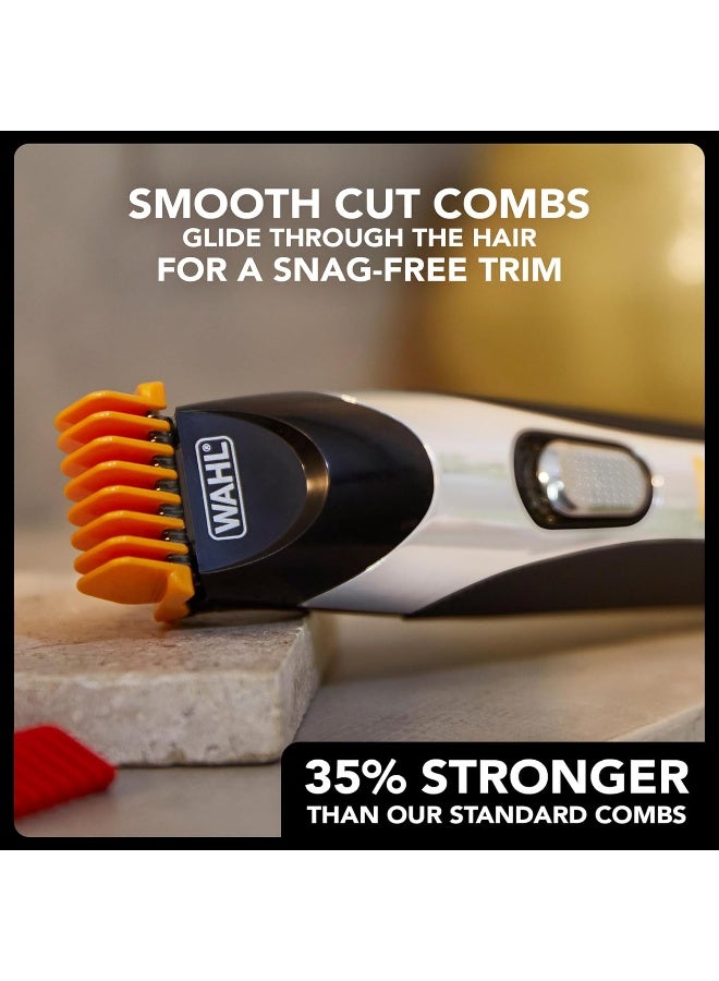 Colour Trim Stubble & Beard Trimmer, Cord/Cordless, 8 Colour-Coded Combs, Precision Ground Blades, 60-Min Runtime, Smooth Cut Comfort Tips – 9891-117 Silver & Black - image 4